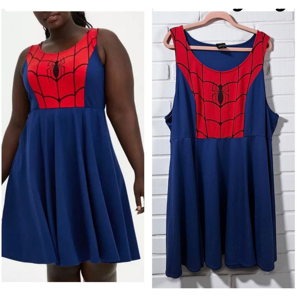 Torrid Plus Size 5 Marvel Comics‎ Spiderman Cosplay Costume Skater Dress Pockets